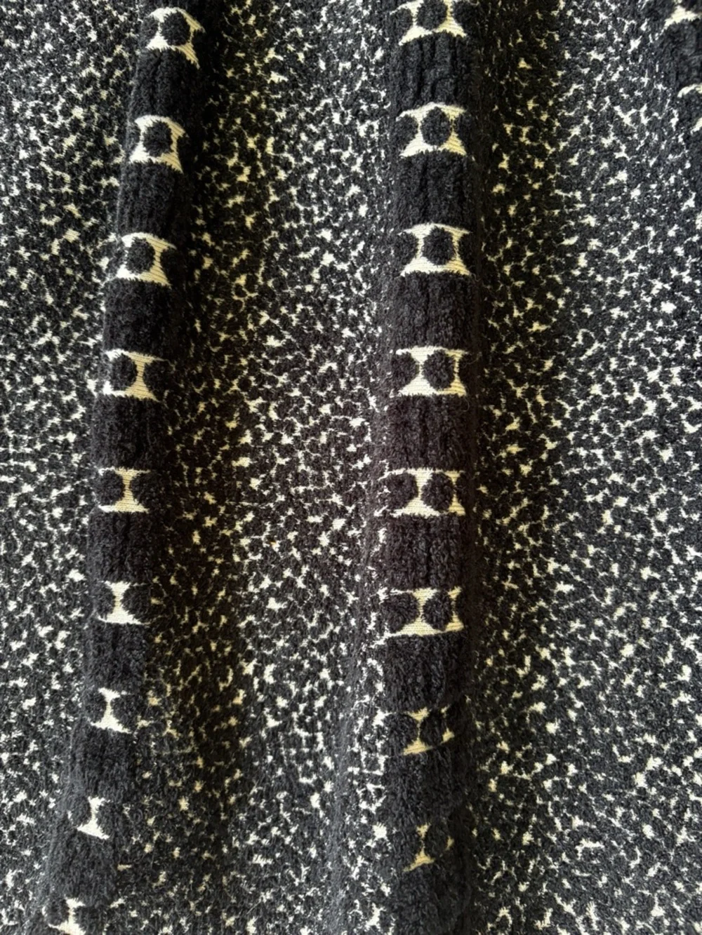 EUC Anthropologie MOTH Jacquard Knit Granite Skater Skirt Black Cream Medium